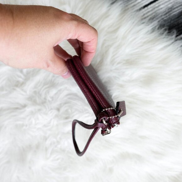 Coach Burgundy Leather Wristlet - Picture 8 of 14